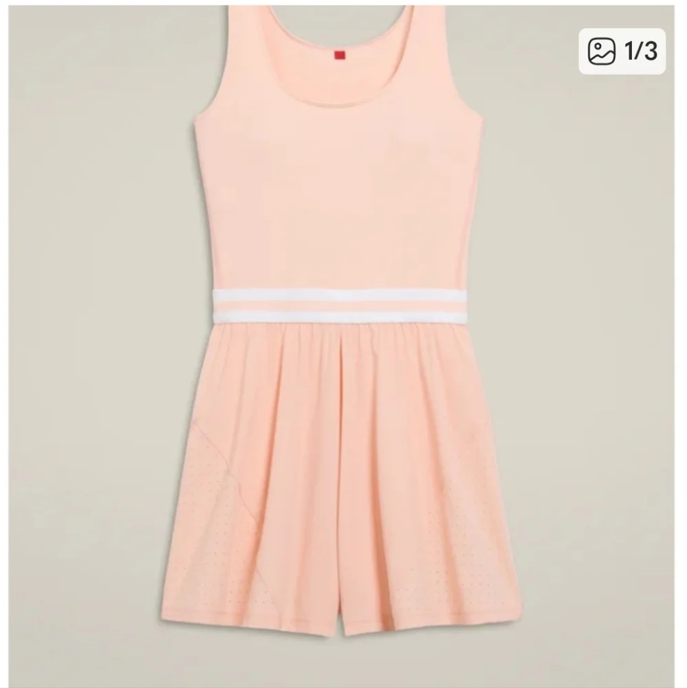 Wilson Peach Pastel Tennis To Golf Banded Dress Style Rare Floaty Romper s - Picture 3 of 11